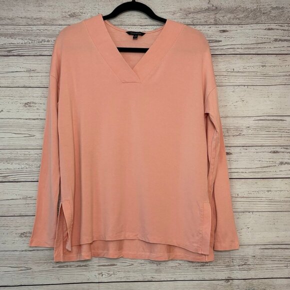 Banana Republic Peach Long Sleeve Side Slits Size Small - Picture 1 of 7
